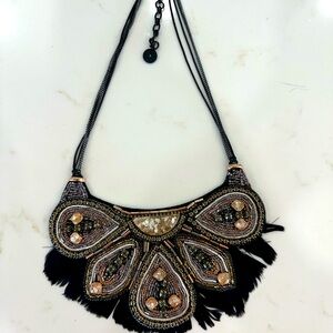 Stella & Dot feather statement necklace